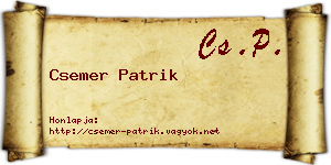 Csemer Patrik névjegykártya